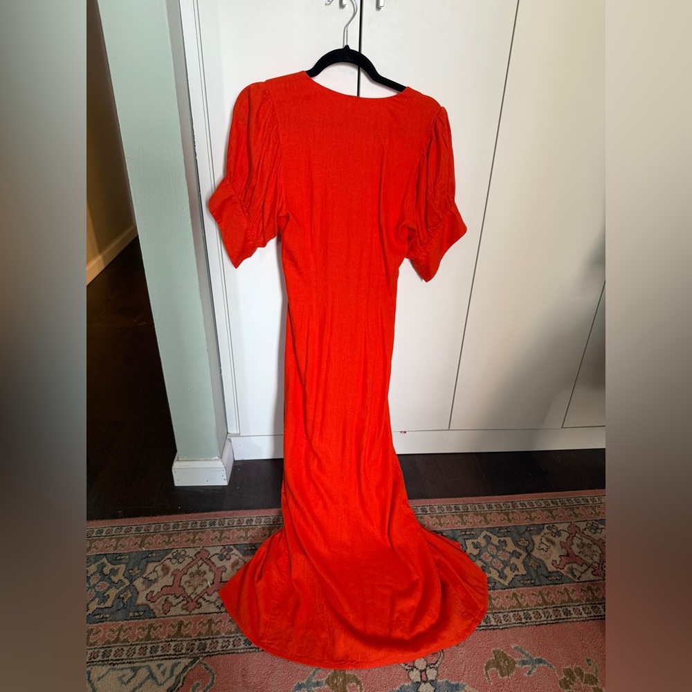 Free People Red Knot-Front Midi Dress - Picture 8 of 8